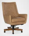 Hooker Furniture Kent Leather Executive Swivel/tilt Desk Chair In Venerando Bisque
