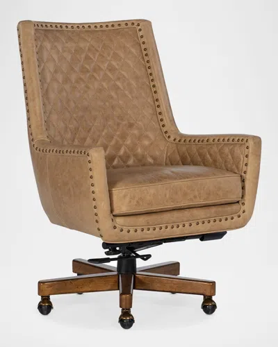 Hooker Furniture Kent Leather Executive Swivel/tilt Desk Chair In Brown