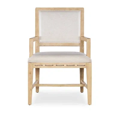 Hooker Furniture Retreat Full Back Arm Chair In Light Wood/dune/wiley Snow In Beige