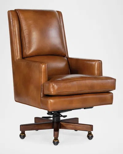 Hooker Furniture Wright Leather Executive Swivel/tilt Desk Chair In Brown
