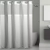 Hookless Microfiber Shower Curtain In White