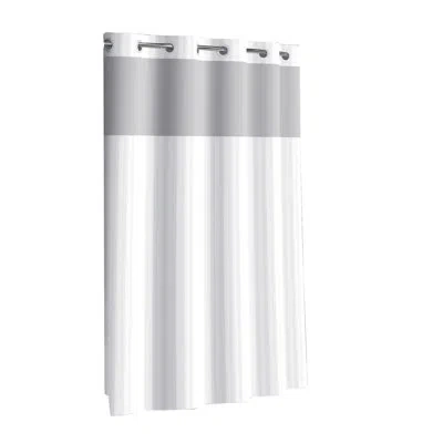 Hookless Striped Shower Curtain In White