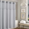 Hookless Waffle Stripe Shower Curtain In Gray