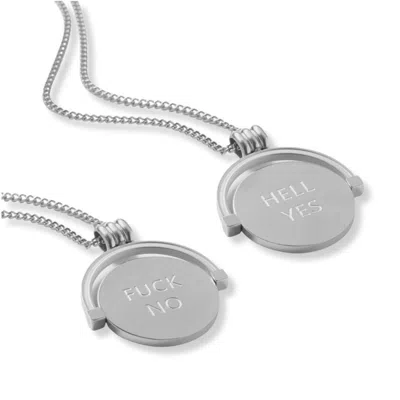 Hoops + Chains Ldn Women's Destiny Hell Yes/fuck No Spinner Chain - Silver