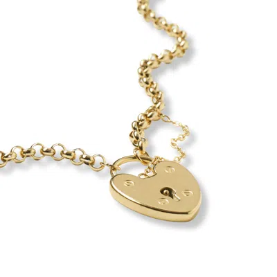 Hoops + Chains Ldn Women's Gold Heart Padlock Chain