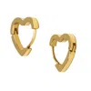 Hoops + Chains Ldn Women's Gold Lil Heart Huggies
