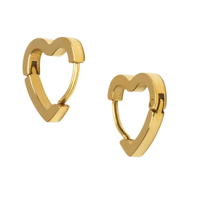 Hoops + Chains Ldn Women's Gold Lil Heart Huggies
