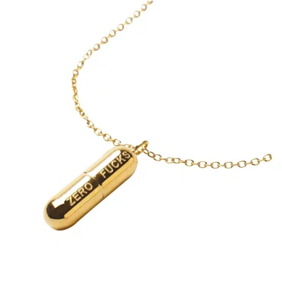 Hoops + Chains Ldn Women's Gold Zero Fucks Pill