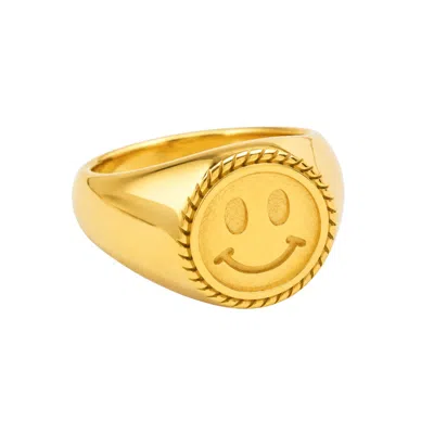 Hoops + Chains Ldn Women's Smiley Ring - Gold