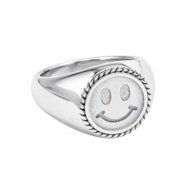 Hoops + Chains Ldn Women's Smiley Ring - Silver
