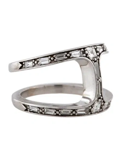 Pre-owned Hoorsenbuhs 18k 1.02ctw Diamond Baguette Phantom Ring In Multicolor