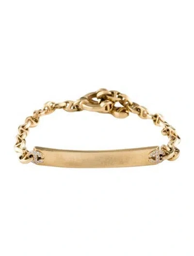 Pre-owned Hoorsenbuhs 18k Diamond 3mm Open Link™ Monogram Bracelet, 6" In Multicolor