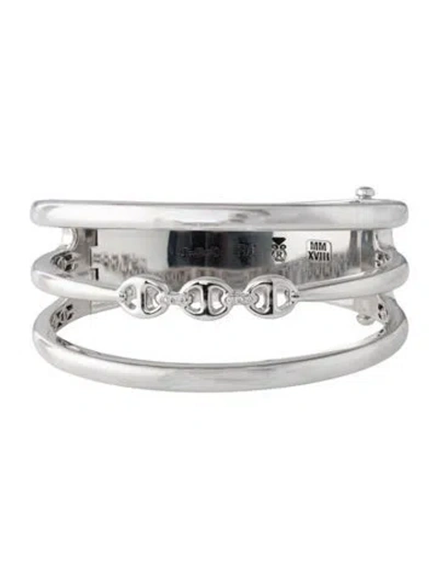Pre-owned Hoorsenbuhs 18k Diamond Asset Cuff Bracelet, 7.5" In Multi