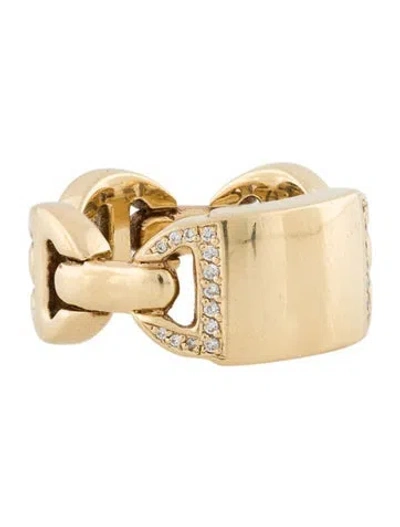 Pre-owned Hoorsenbuhs 18k Diamond Brute Classic Tri-link Monogram Cocktail Ring In Multi