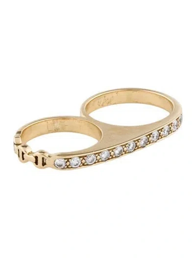 Pre-owned Hoorsenbuhs 18k Diamond Double Knuckle Ring In Multi