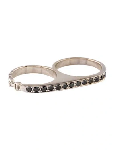 Pre-owned Hoorsenbuhs 18k Diamond Double Knuckle Ring In Multi