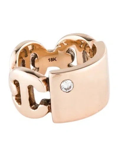 Pre-owned Hoorsenbuhs 18k Diamond Link Ring In Multi
