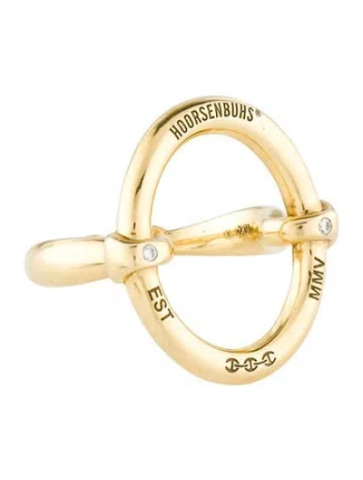 Pre-owned Hoorsenbuhs 18k Diamond Oval Ring In Multi