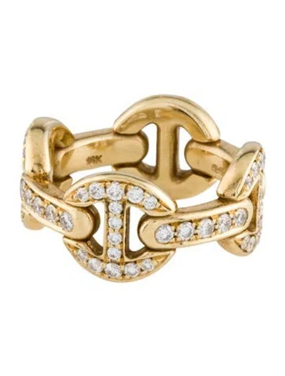 Pre-owned Hoorsenbuhs 18k Diamond Quad Link Antiquated Ring In Multi
