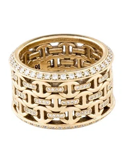 Pre-owned Hoorsenbuhs 18k Diamond Staples Iii Band In Multicolor