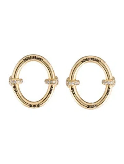 Pre-owned Hoorsenbuhs 18k Large Ovaal Stud Earrings In Multi