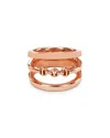 Shop Hoorsenbuhs 18k Rose Gold Asset Diamond Accent Three Row Ring In Pink