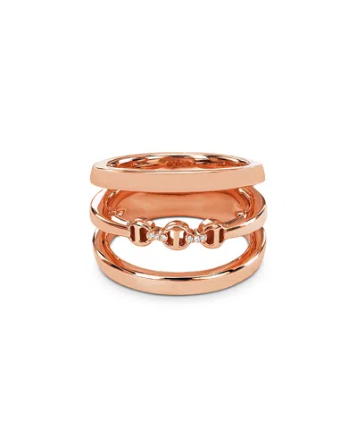 Hoorsenbuhs 18k Rose Gold Asset Diamond Accent Three Row Ring In Pink