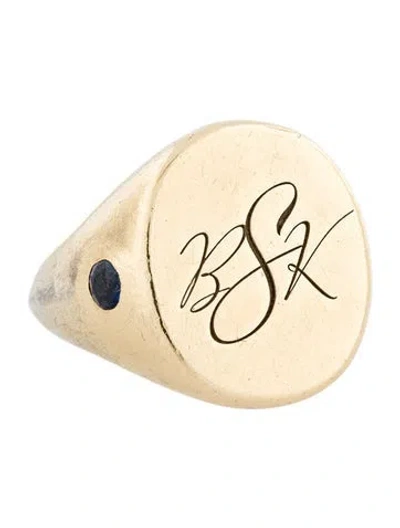 Pre-owned Hoorsenbuhs 18k Sapphire Monogram Signet Ring In Multi