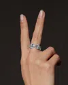Hoorsenbuhs 18k White Gold Dame Classic Diamond Tri Link Antiquated Ring In White