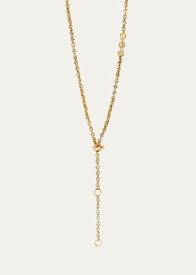 Hoorsenbuhs 18k Yellow Gold 5mm Open Link Necklace With White Diamond Pendant And Toggle, 30"l