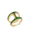 Hoorsenbuhs 18k Yellow Gold Brute Phantom Emerald Ring In Green/gold