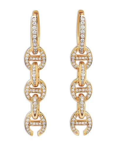 Hoorsenbuhs 18k Yellow Gold Heritage Diamond Pave Chain Link Drip Hoop Earrings