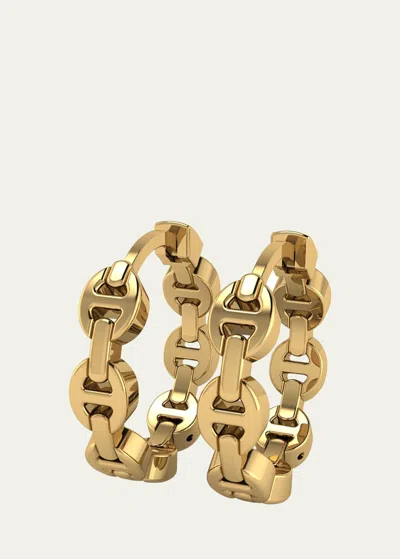 Hoorsenbuhs 18k Yellow Gold Micro Tri Link Huggie Earrings