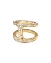 Hoorsenbuhs 18k Yellow Gold Phantom Diamond Double Row Statement Ring In Gold