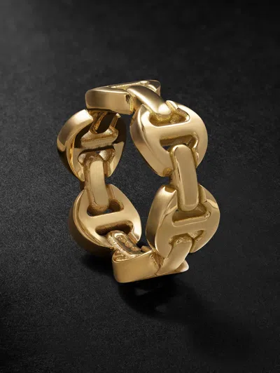 Hoorsenbuhs Brute Classic Tri-link 18-karat Gold Ring In Burgundy