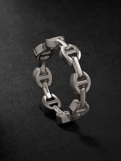 Hoorsenbuhs Dame Tri-link 18-karat White Gold Ring In Silver