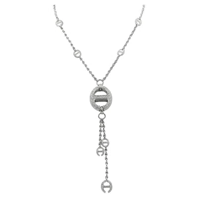Pre-owned Hoorsenbuhs Grand Link Lariat Diamond 7.27 Ct 18k White Gold Necklace 17 In