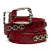 Hoorsenbuhs Python Western Belt Red In Brown