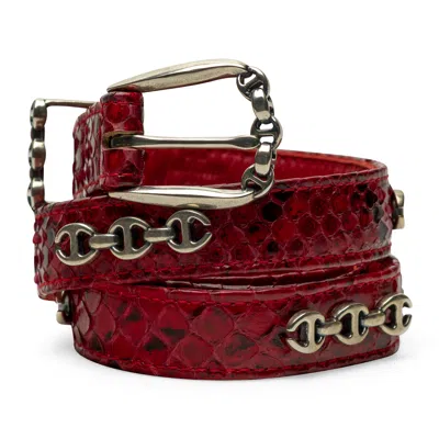 Hoorsenbuhs Python Western Belt Red In Brown