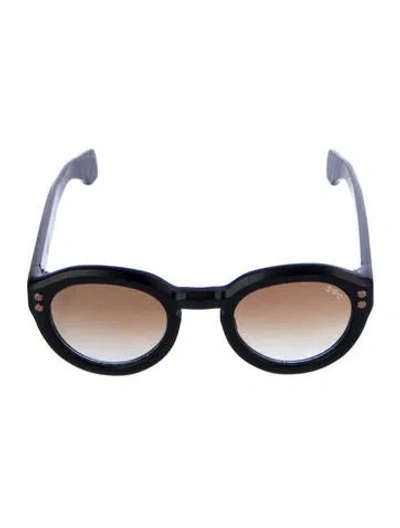 Pre-owned Hoorsenbuhs Round Gradient Sunglasses In Black