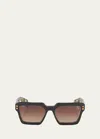 Hoorsenbuhs Tortoise Acetate Butterfly Sunglasses In Black