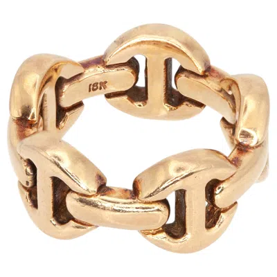 Pre-owned Hoorsenbuhs Vintage  18k Rose Gold Classic Tri-link Chain Ring In Red