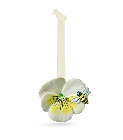 Hop Skip & Flutter Pansy With Bee Ornament In Yellow