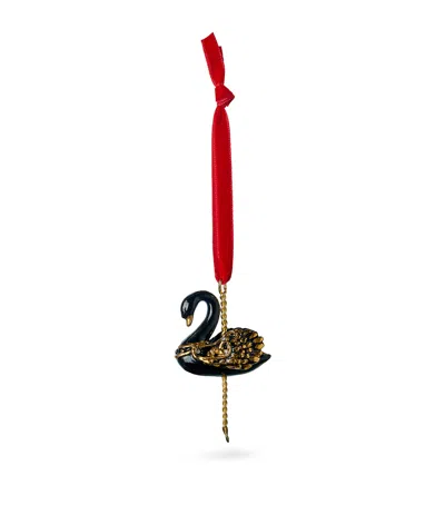 Hop Skip & Flutter Porcelain Swan Tree Decoration In Black