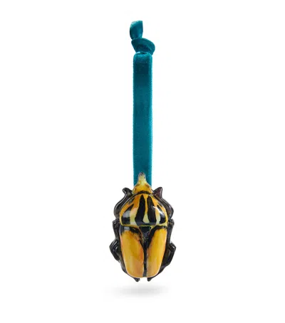 Hop Skip & Flutter Set Of 2 Beetle Tree Decorations In Orange