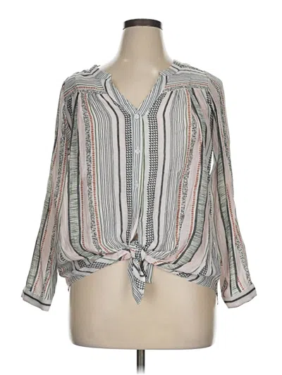 Pre-owned Hope & Harlow 3/4 Sleeve Blouse In Gray
