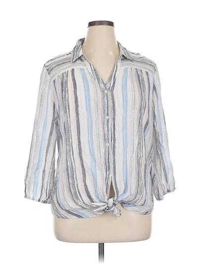 Pre-owned Hope & Harlow 3/4 Sleeve Blouse In Silver