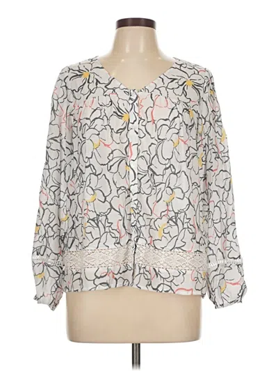 Pre-owned Hope & Harlow 3/4 Sleeve Blouse In White