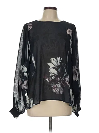 Pre-owned Hope & Harlow Long Sleeve Blouse In Black