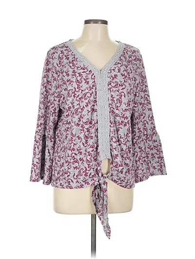 Pre-owned Hope & Harlow Long Sleeve Blouse In Gray
